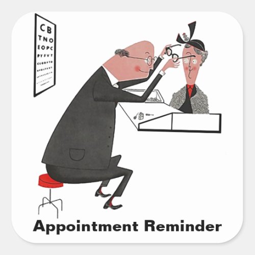 Sticker Retro Appointment Reminder Eye Check Chart