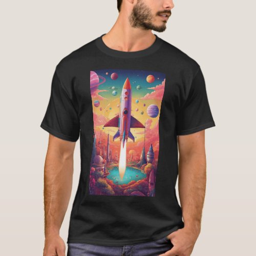 Sticker Rocket Your Launchpad to Custom Space  T_Shirt