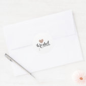 Sticker- Rose Gold Glitter Heart Fab Bridal Shower Classic Round Sticker (Envelope)