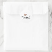 Sticker- Rose Gold Glitter Heart Fab Bridal Shower Classic Round Sticker (Bag)