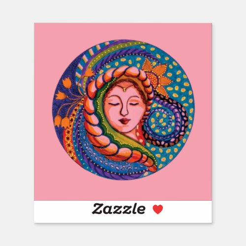 Sticker _ Serene Goddess Mandala Art