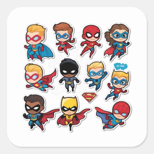 Sticker set of superheroes