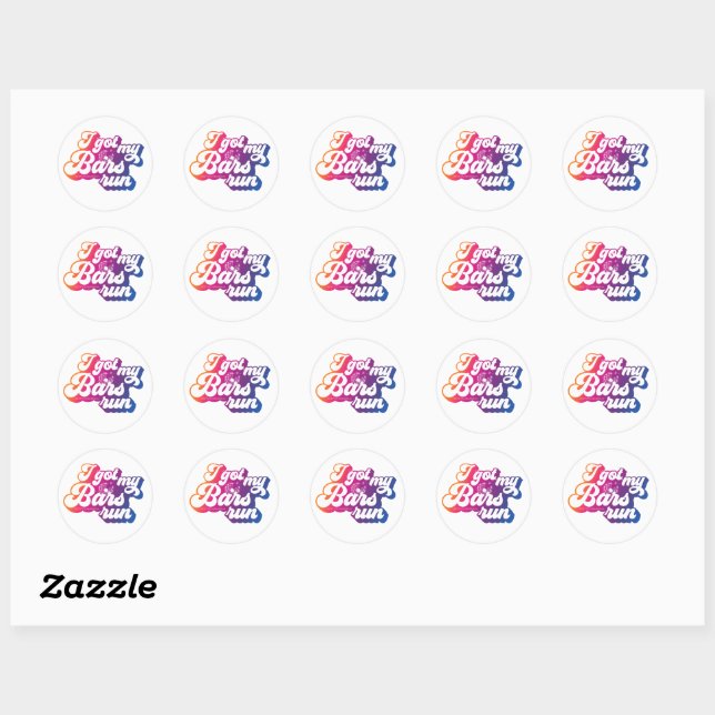 Sticker Sheet Gradient - I Got My Bars Run (Sheet)
