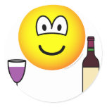 Wine drinking emoticon : Emoticons @ emofaces.com