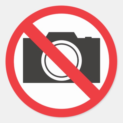 Sticker_Sign No camera Allowed Classic Round Sticker