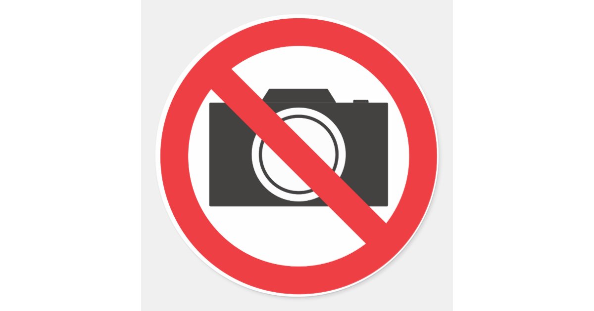sticker sign no camera allowed classic round sticker christmas cards zazzle