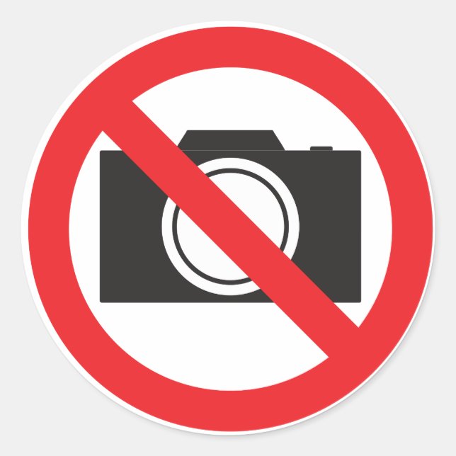 Sticker-Sign No camera Allowed Classic Round Sticker (Front)