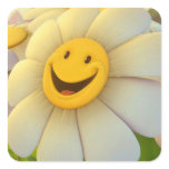 Sticker/Smiling Sunflower Square Sticker