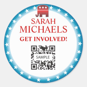 Sticker Template Republican Elephant