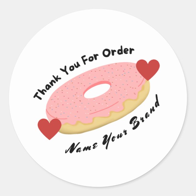 Sticker Thank you For Order Donut  (Front)