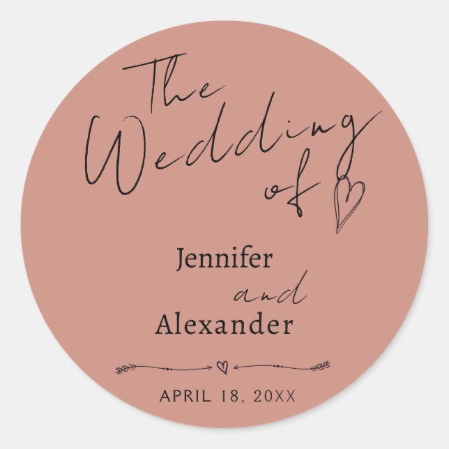  Sticker Thank You Minimalist Modern Wedding (Front)