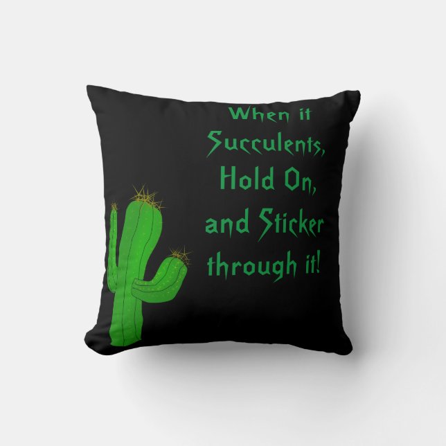 Sticker Through Throw Pillow (Front)
