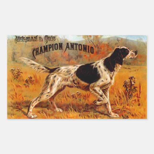 Sticker Vintage Cigar Ad Hunting Bird Dog Champion (Front)