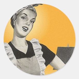 STICKER Vintage Happy Housekeeper Vacuum Circles