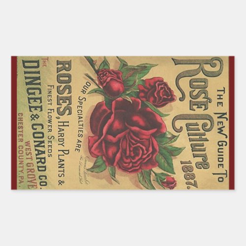 Sticker Vintage Heirloom Roses 1887 Rose Culture