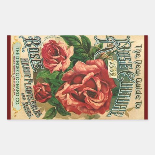 Sticker Vintage Heirloom Roses 1889 Rose Culture