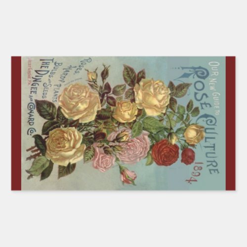 Sticker Vintage Heirloom Roses 1894 Rose Culture