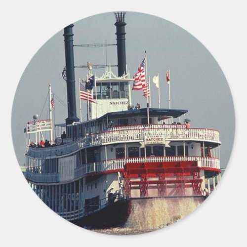 Sticker Vintage New Orleans Steamboat Paddle River