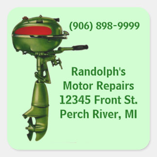 Sticker Vintage Outboard Motor Repair Shop Service