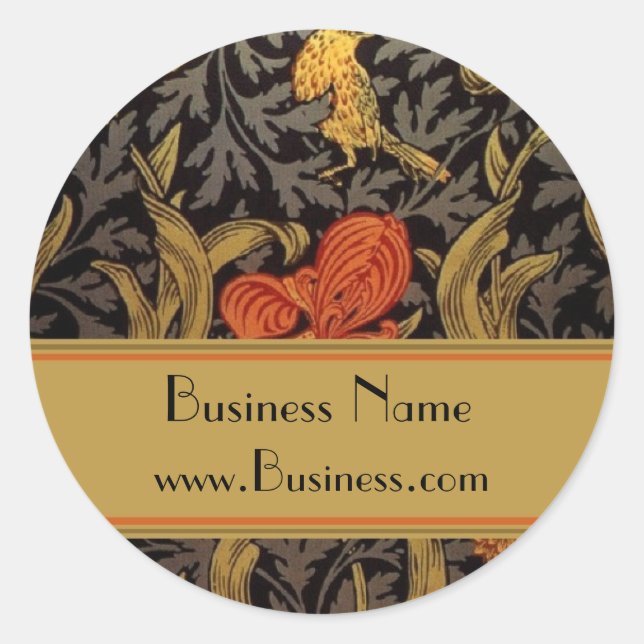 Sticker Vintage Print William Morris Black 2 (Front)