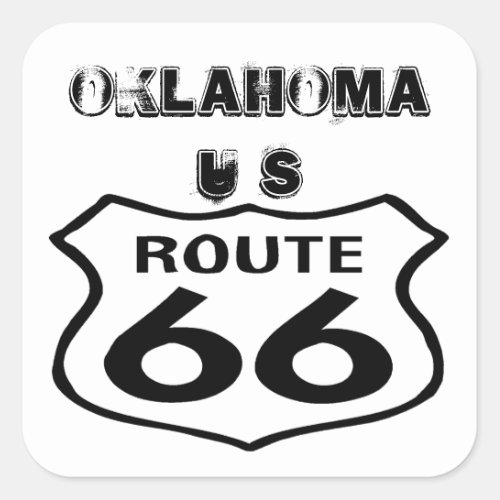 Sticker Vintage Route 66 Worn State Oklahoma US
