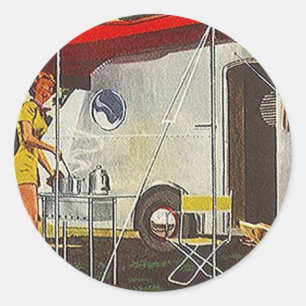Sticker Vintage Tin Can Aluminum Camper Glamping