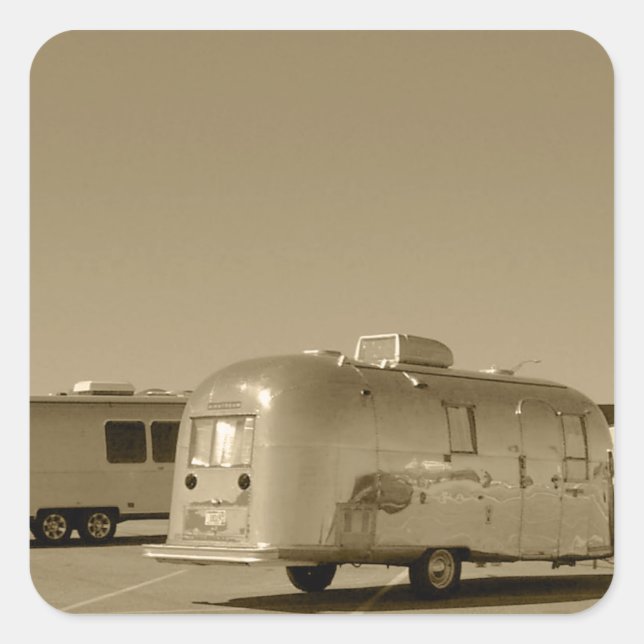 Sticker Vintage Tin Can Travel Trailer Shiny Met (Front)