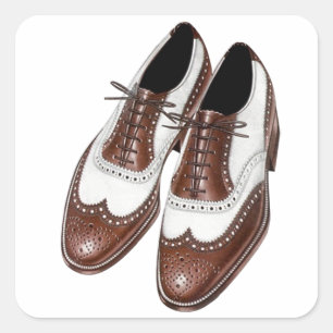Sticker Vintage Two-tone Oxford Wingtip Shoes Pair