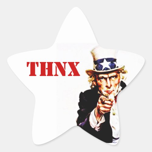 Sticker Vintage Uncle Sam THNX For Your Service