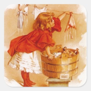 Sticker Vintage Victorian Advertising Soap Laundry by layooper at Zazzle
