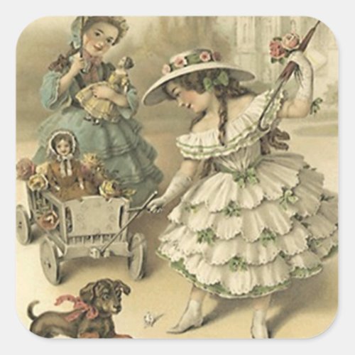 Sticker Vintage Victorian Trip Pet  Dolls Fashion