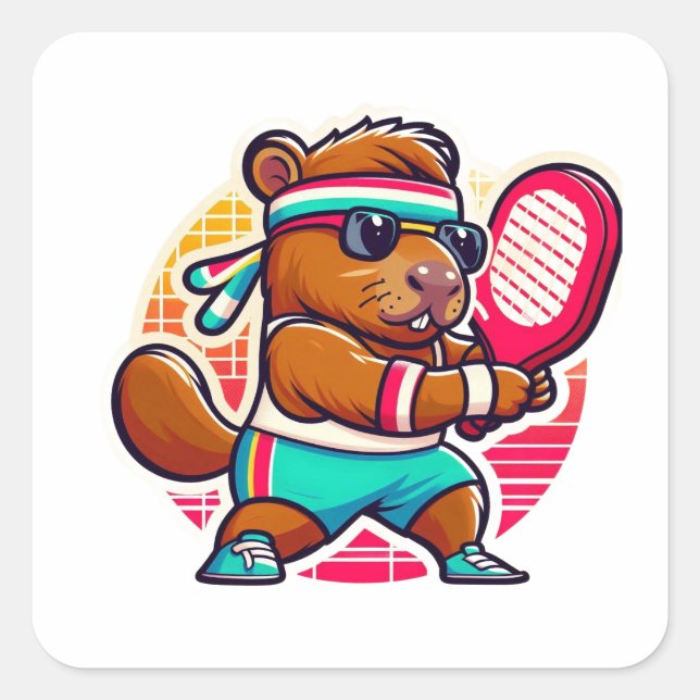 Sticker Vinyle Capybara Joueur de Pickleball - Sty (Front)
