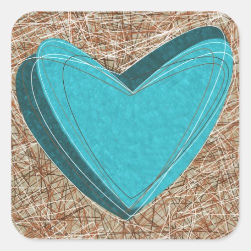 Sticker with a lovely turquoise heart