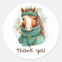 sticker with beautiful watercolor horse
