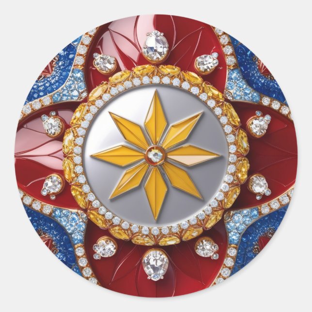 Sticker with Colombian Colors Design (Front)