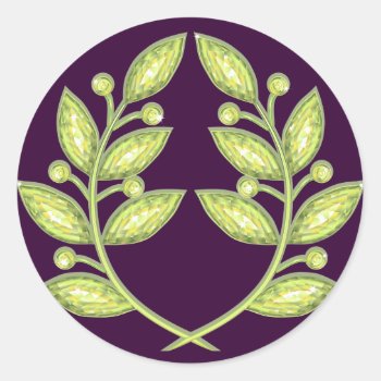 Sticker With Crystal Laurel Wreath by Taniastore at Zazzle