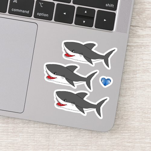 Sticker with cute shark design