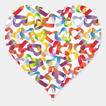 Sticker With Decorative Seamless With 3d Hearts by Taniastore at Zazzle