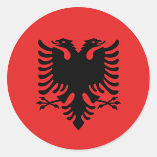 Sticker with Flag of Albania