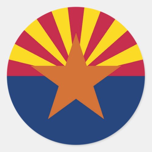 Sticker with Flag of Arizona