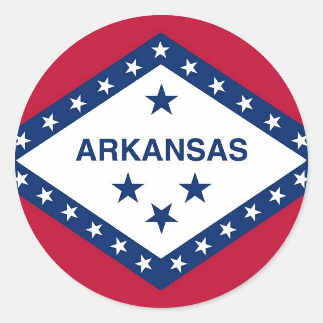 Sticker with Flag of Arkansas (Front)