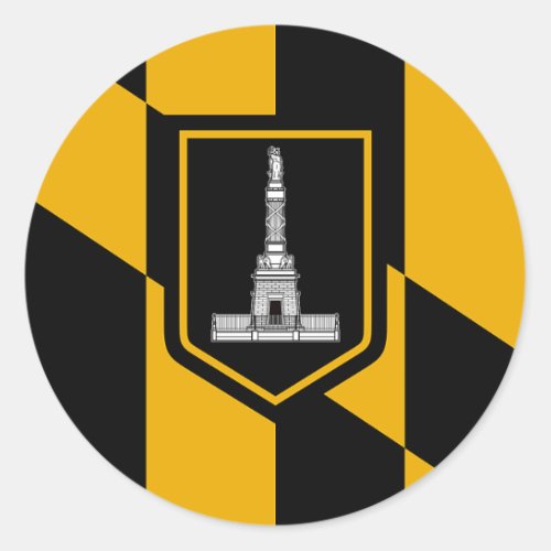 Sticker with Flag of Baltimore City Maryland USA
