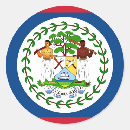 Sticker with Flag of Belize