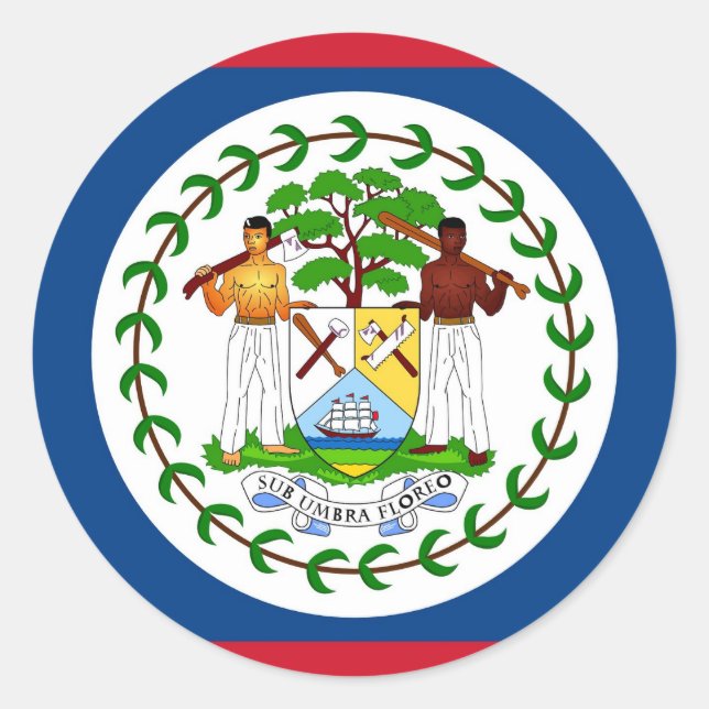 Sticker with Flag of Belize (Front)
