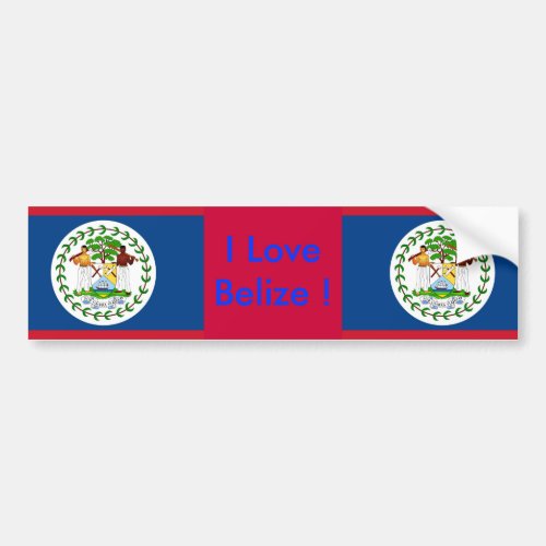 Sticker with Flag of Belize