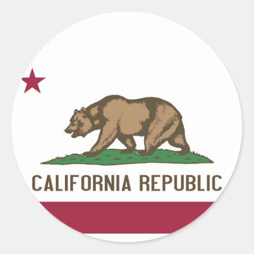 Sticker with Flag of California