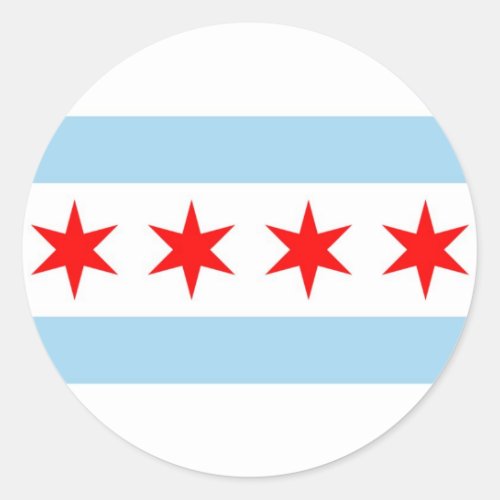 Sticker with Flag of Chicago Illinois