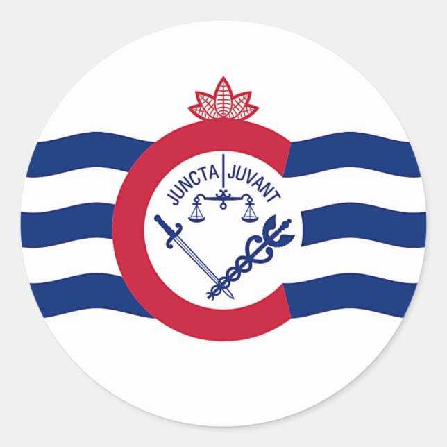 Sticker with Flag of Cincinnati, Ohio, USA (Front)