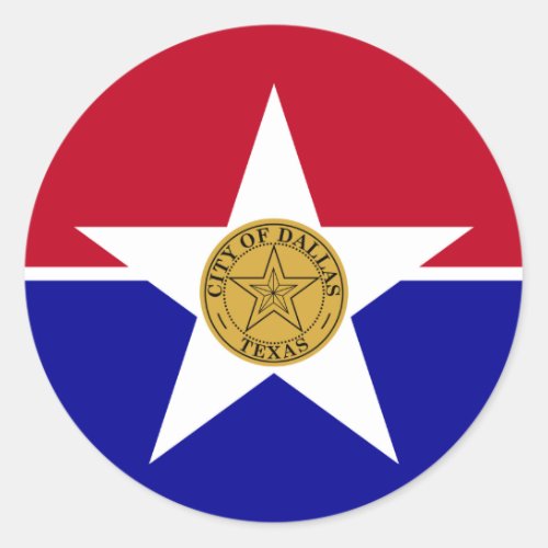 Sticker with Flag of Dallas USA