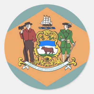 Sticker with Flag of Delaware